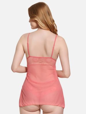 FIMS Self Design Peach Short Nighty