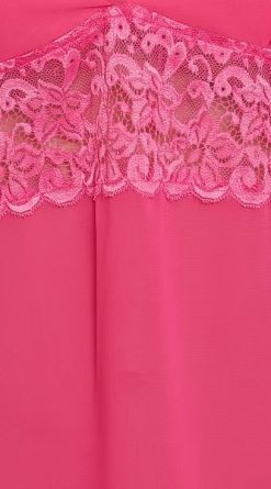 Sheer Babydoll Bridal Nighty with Halter Neck in Hot Pink