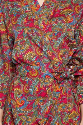 Paisley Print Robe in Multicolour - Crepe