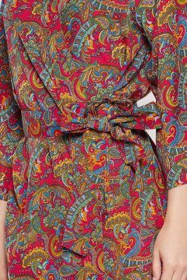 Paisley Print Robe in Multicolour - Crepe