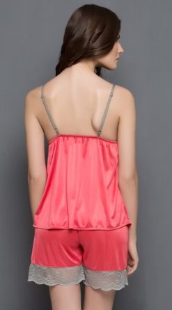 Sexy Camisole and Shorts Set In Candy Pink