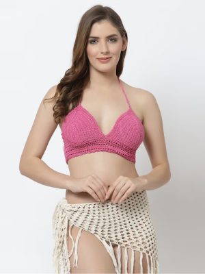 Sweet Pearl Cotton Halter Bra