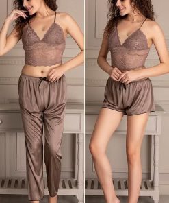 Bralette with Shorts & Pajama Sexy Nightie Set