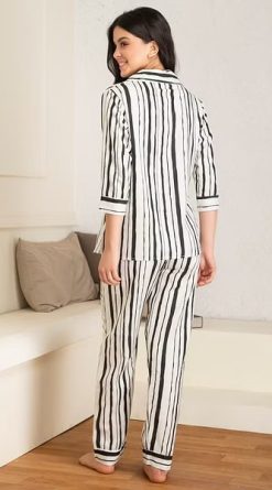 Sassy Stripes Shirt Pajama Set for Women