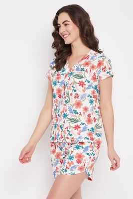 Pretty Florals Cotton Short Night Dress