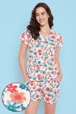 Pretty Florals Cotton Short Night Dress