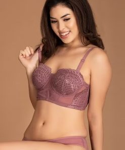 Lace Padded Bralette in Duster Pink