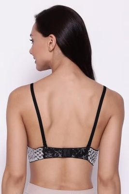 Polka Print Padded Non Wired Full Cup Bra