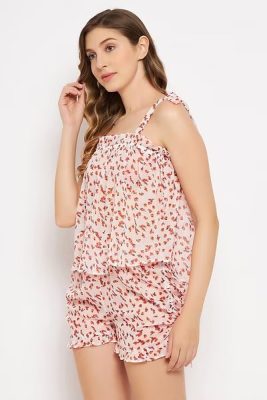 Pretty Florals Fancy Short Nighty for Women