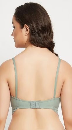 Lace Padded Full Cup Bra in Sage Green