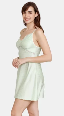 Pastel Green Relaxed Fit Short Nighty Dress