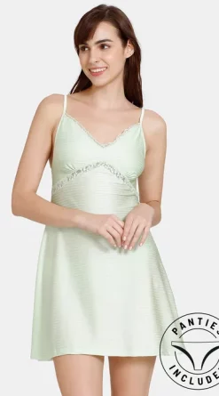 Pastel Green Relaxed Fit Short Nighty Dress