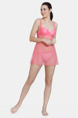 Pink Lemonade Babydoll With Thong