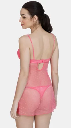 Pink Lemonade Babydoll With Thong