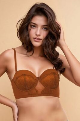 Balconette Bra in Brown