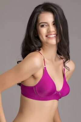 Cotton Rich Bra In Purple