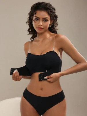 Women's Seamless Solid Color Front Buckle Bralette