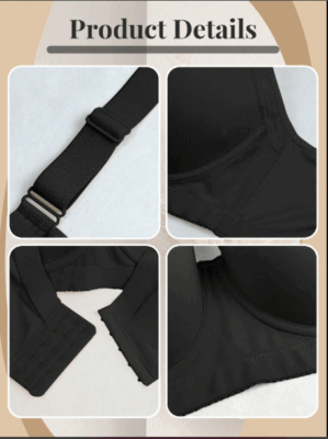 Black Comfortable Lingerie Bra Women's Anti Sagging Lingerie Bra
