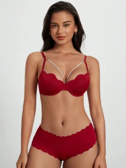 Women's Pearl Chain Decorated Bra Bridallingerie