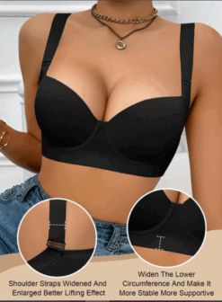 Black Comfortable Lingerie Bra Women's Anti Sagging Lingerie Bra