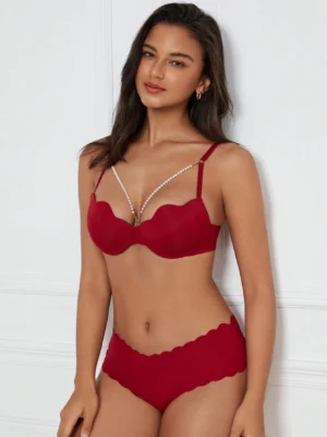 Women's Pearl Chain Decorated Bra Bridallingerie