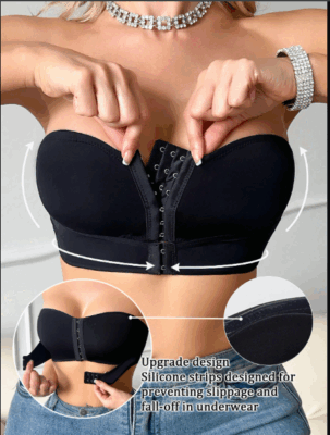 Double Front Clasp Pushup Padded Bra