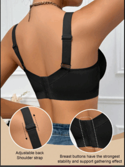 Black Comfortable Lingerie Bra Women's Anti Sagging Lingerie Bra