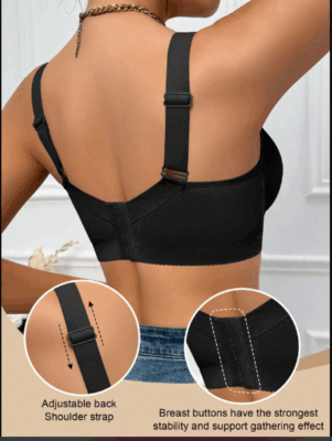Black Comfortable Lingerie Bra Women's Anti Sagging Lingerie Bra