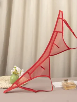 MLeyhoice Women's Sexy & Comfortable Red Mesh Soft Bra