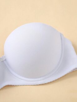Women's Solid Color Strapless Bra With Underwire