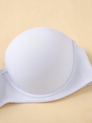 Women's Solid Color Strapless Bra With Underwire
