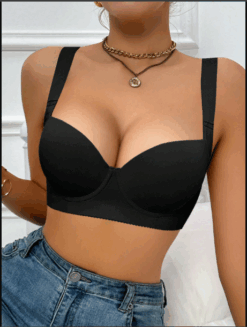 Black Comfortable Lingerie Bra Women's Anti Sagging Lingerie Bra