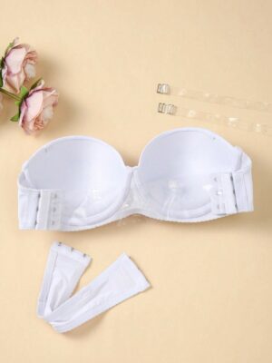 Women's Solid Color Strapless Bra With Underwire