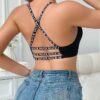 Lightweight Sports Seamless Letter Strap Wireless Bralette Underwear Bra
