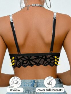 MidnightGlam 1pc Women's Elegant Sexy Lace Wireless Bra