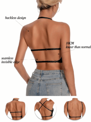 2pcs Women's Seamless Backless Bra Underwear