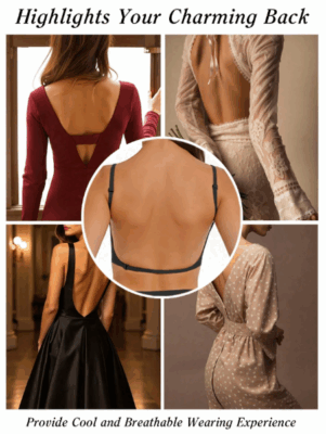 2pcs Women's Seamless Backless Bra Underwear