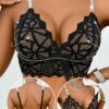 MidnightGlam 1pc Women's Elegant Sexy Lace Wireless Bra