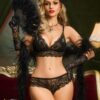 PinupPomp Women's Sexy Solid Color Lace Lingerie Set