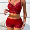 Seduluxe Women Simple Style Lace Patchwork Casual Lingerie Set