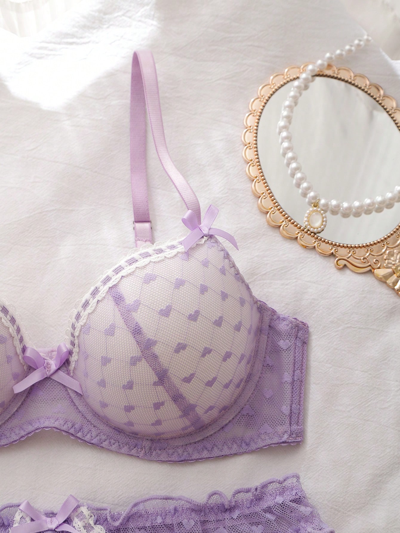 PinupPomp Women's Sexy Solid Color Lace Lingerie Set