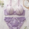 PinupPomp Women's Sexy Solid Color Lace Lingerie Set