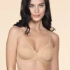 Cotton Casuals Padded Non-Wired Lace T-Shirt Bra - Nude