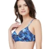 Delicate Bloom Padded Non-Wired Bra - Insignia Blue Black