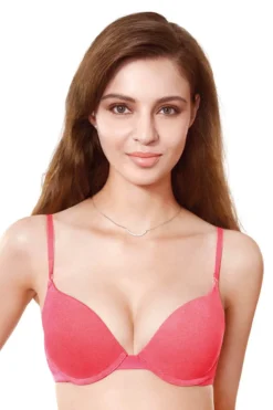 Everyday Pushup Padded Wired Cotton Bra - Coral