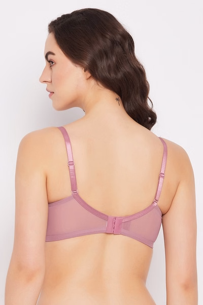 Level 2 Push-Up Padded Underwired Demi Cup T-shirt Bra in Mauve