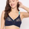 Non-Padded Non-Wired Full Cup Bra in Navy - Cotton