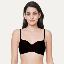 Non Wired Everyday Wear Seamless T-Shirt Bra - Black