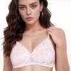 Non-Wired Full Cup Floral Print Multiway Bridal Bra in Baby Pink - Lace