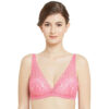 Non-wired Bridal Wear Medium coverage Lace Bra - Pink